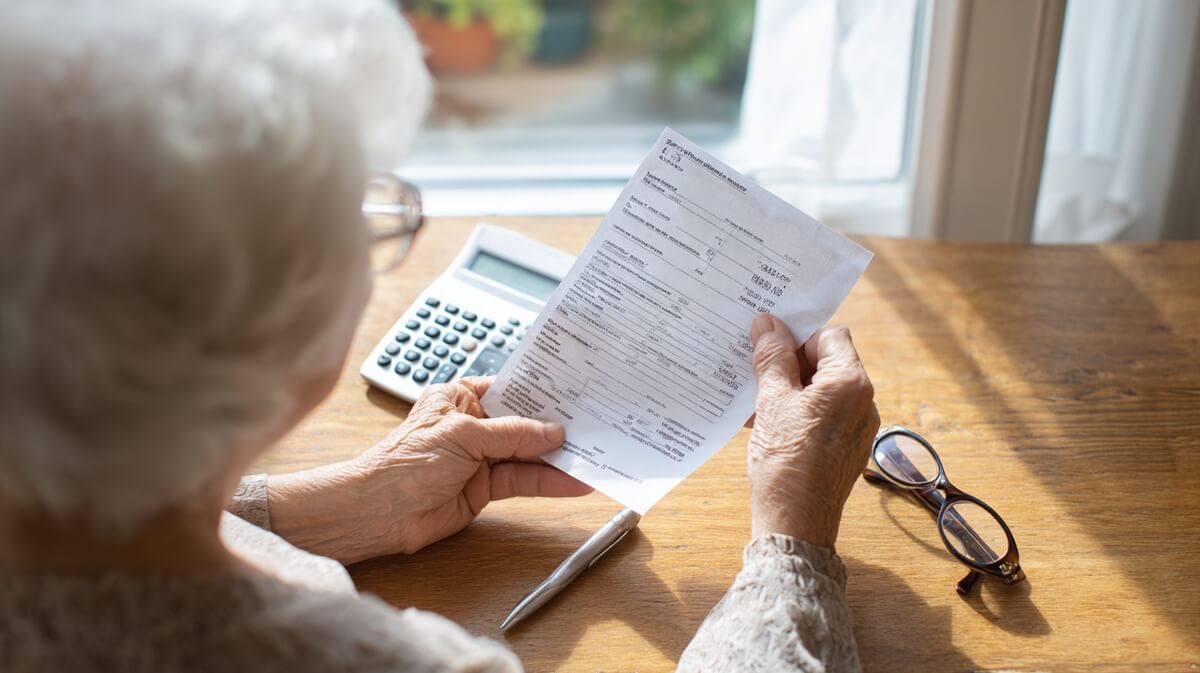 Une femme senior vérifie une facture d'EHPAD pour sa mère © SeniorActu