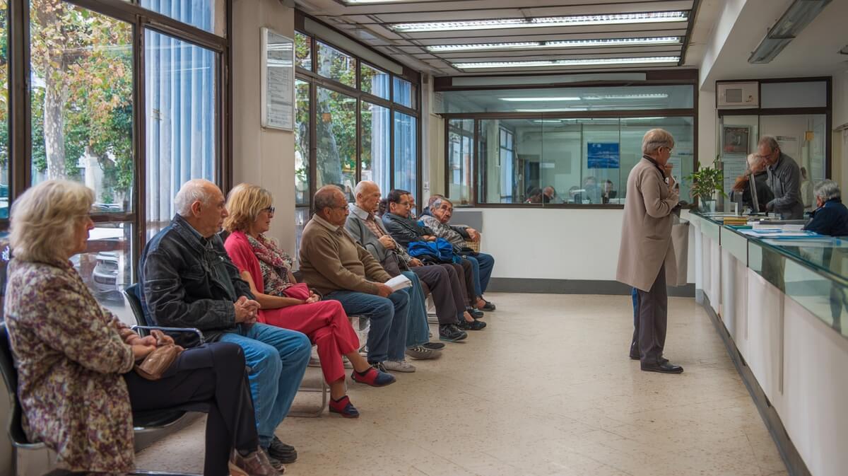 Des seniors patientent dans la salle d'attente d'un guichet des impots © SeniorActu