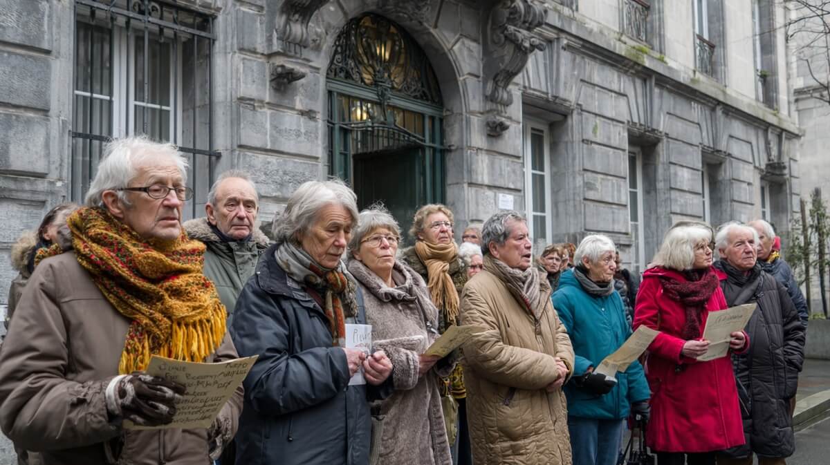 Retraités manifestant pour la revalorisation de leur pension complémentaire Agirc-Arrco  © SeniorActu