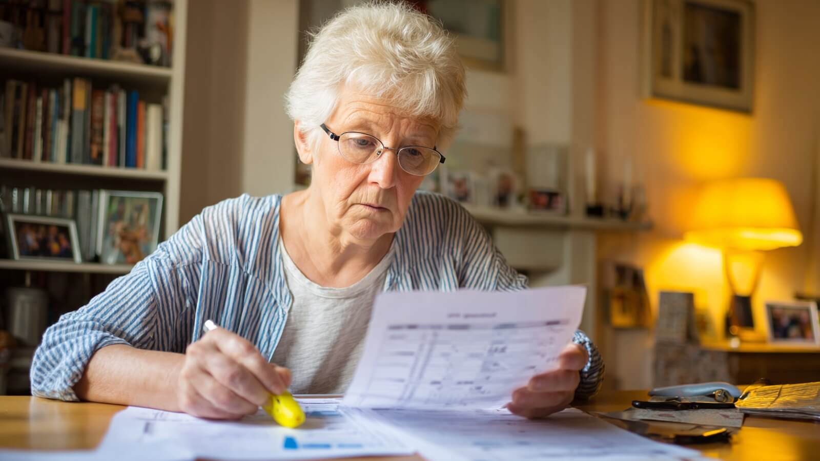 Aide à domicile : femme senior pointant les augmentations prévisibles pour 2026 © SeniorActu.com