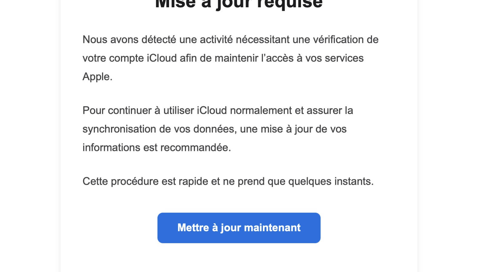 capture écran du message reçu © SeniorActu.com