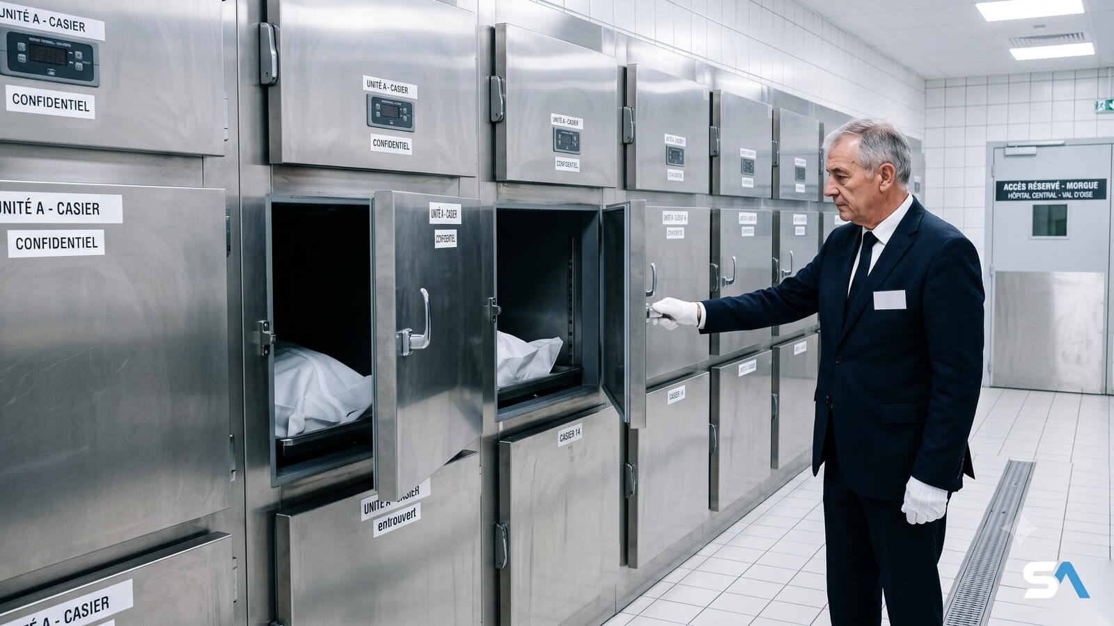 Un agent des pompes funèbres dans une morgue saturée pendant la canicule