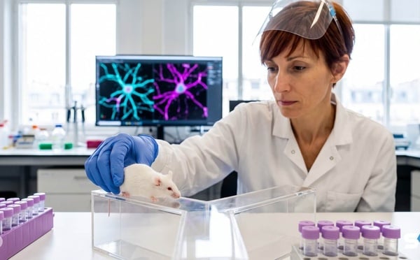 Microbiote et cerveau : l'Institut Pasteur a greffé à de jeunes souris les bactéries intestinales de malades d'Alzheimer, et leur mémoire a flanché plus vite