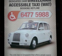 Singapour : WAT, des taxis pour personnes en fauteuils-roulants