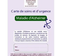 Alzheimer : une carte de soins et d’urgence pour les personnes atteintes de la maladie